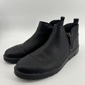 ECCO Bella Double Zip Low Leather Bootie Women's 11 42 Black Boots Lightweight‎